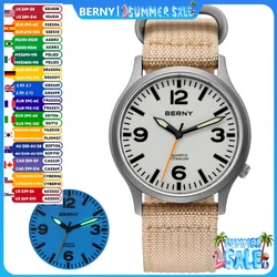 BERNY Titanium Watches for Men Sapphire Field Sports Quartz Watch Full Luminous Dial Waterproof Wristwatch for Outdoor