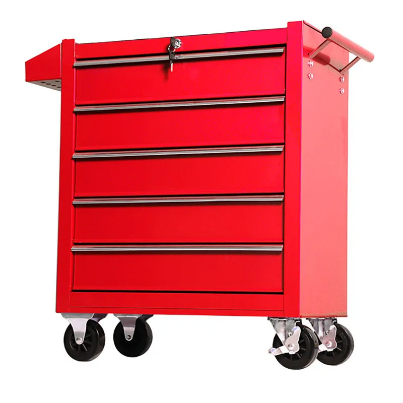 

Customizable 5 Drawer Storage Tool Box Trolley Workshop Hardware Mobile Multi-Functional Auto Car Repair Maintenance Toolkit Cab