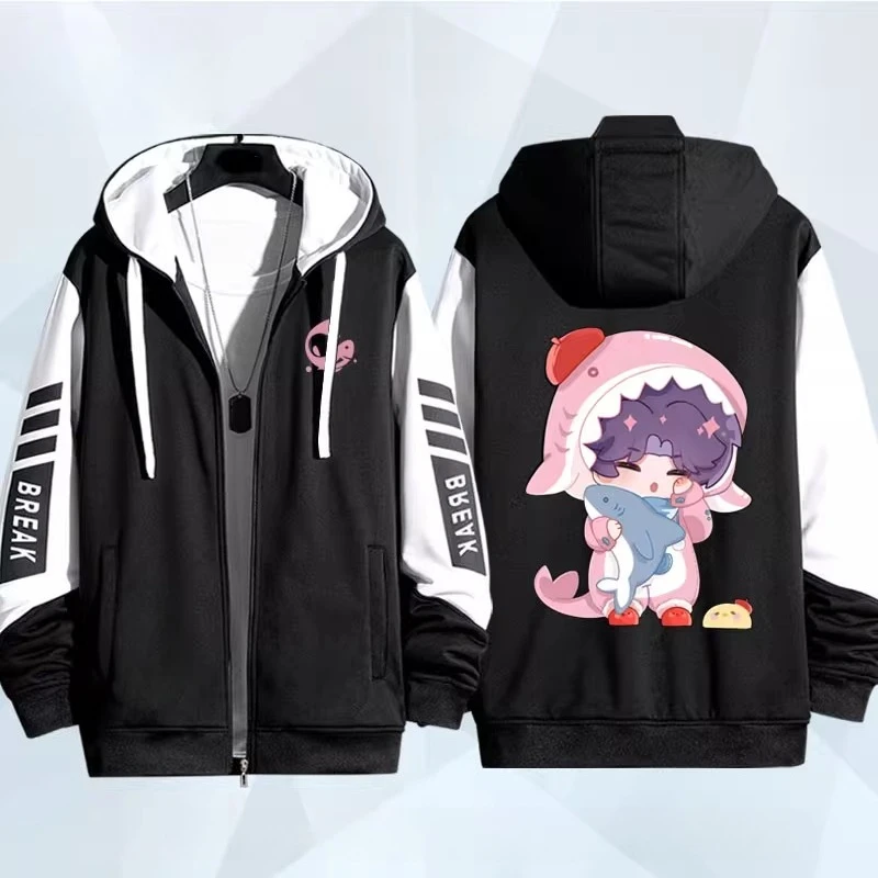 Love and Deepspace Cartoon Print Zip Up Women/Men Hoodie Sweatshirt Streetwear Hip Hop Cosplay Zipper Hooded Jacket Outerwear