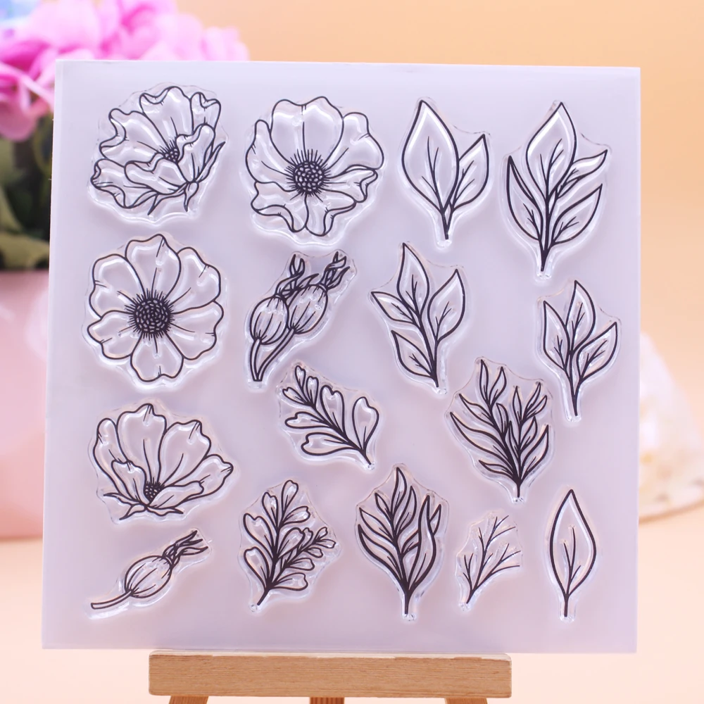 Alinacutle Metal Cutting Dies Cut Flower Clear Stamps Paper Craft Card Template Scrapbooing Handmade Craft Cut Dies Clear Stamps