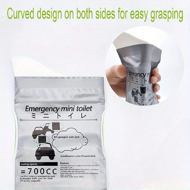 Portable Emergency Urine Bag - Travel Mini Toilet and Vomit Bag, Suitable for Outdoor/Car Use, Disposable Plastic