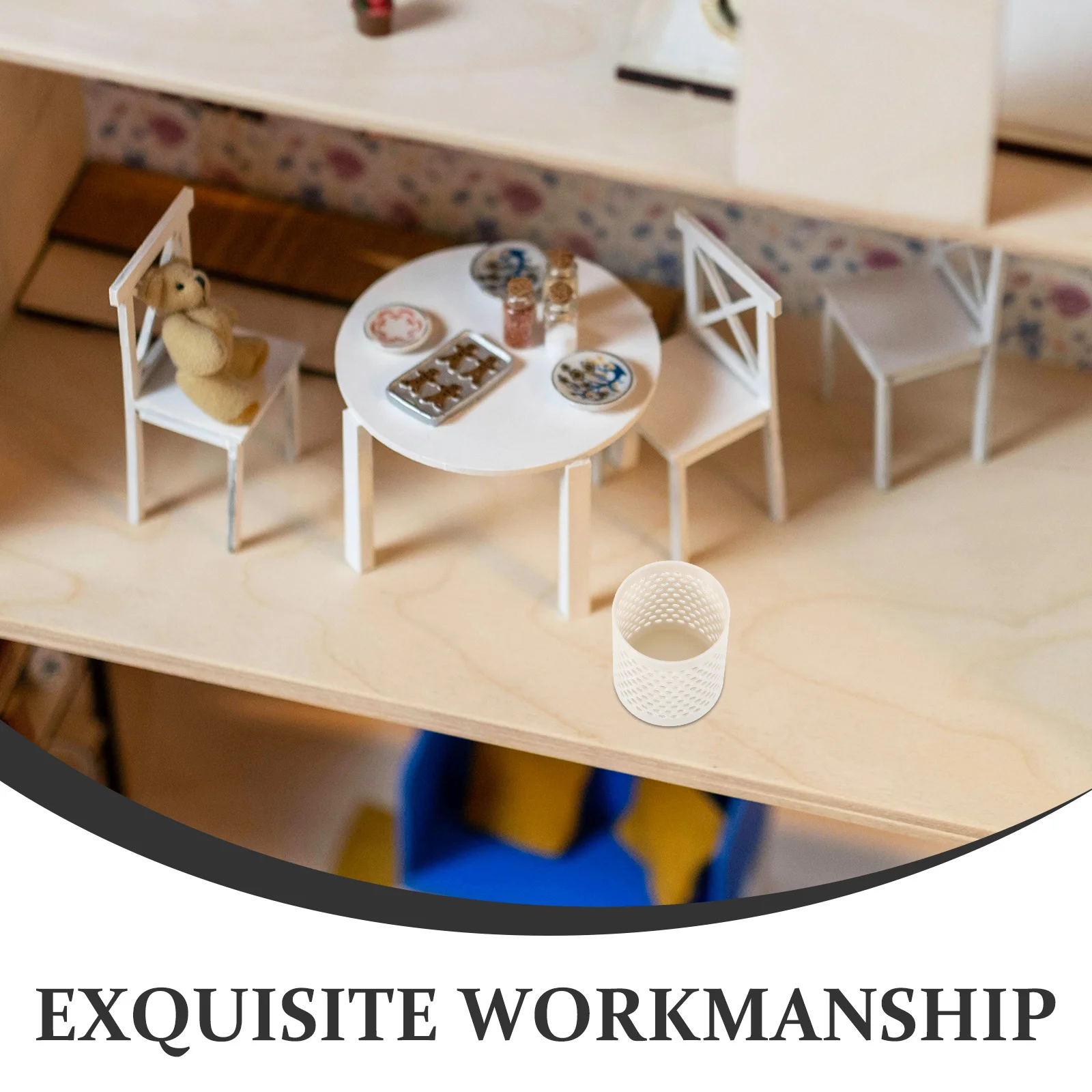 Miniatur-Mülleimer im Maßstab 1:12, realistischer kleiner Mülleimer für Puppenhaus, Büro, Küche, Badezimmer, Szene, Zubehör, Puppenhaus