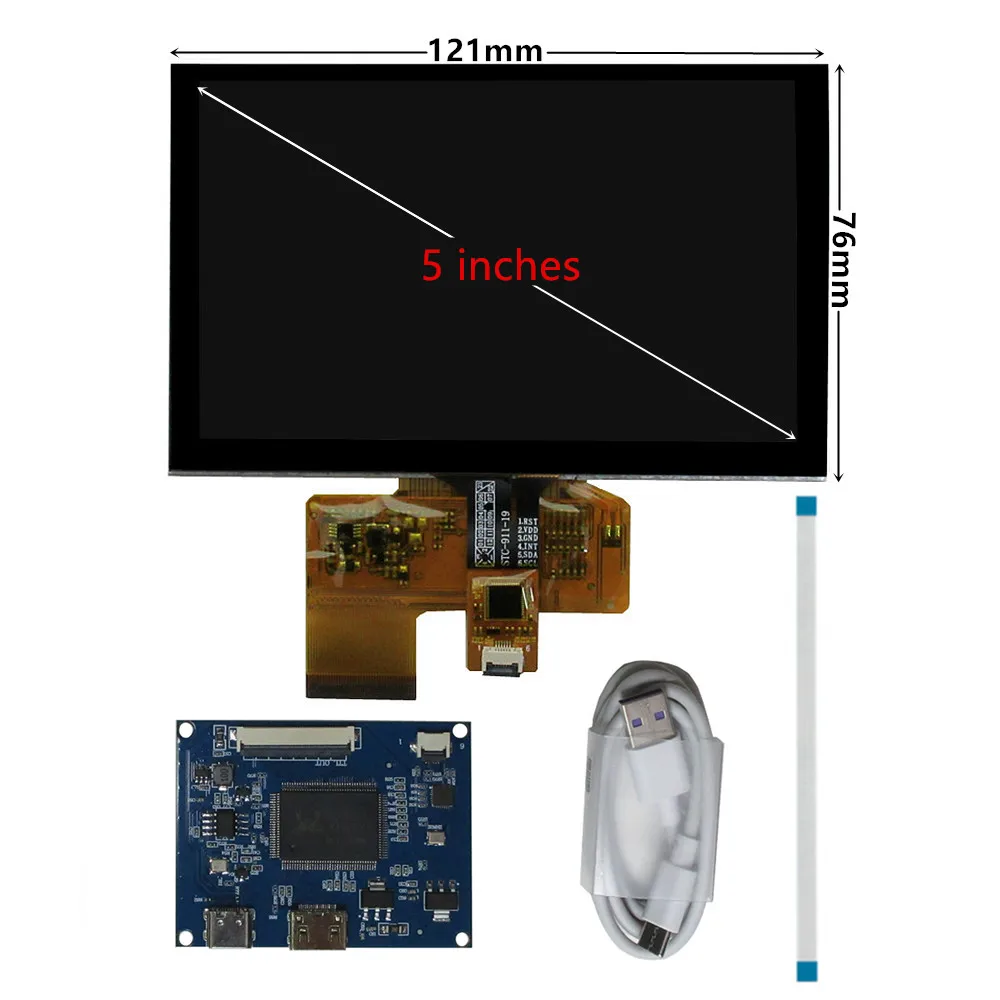 5 Inch 800*480 DIY Multipurpose Portable LCD Display Screen Monitor Driver Control Board Digitizer Touchscreen