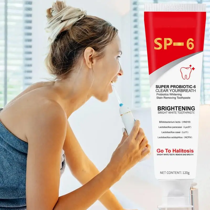 معجون أسنان Sp 6 Ultra Whitening، Sp 6، Ultra Sp - 6، معجون أسنان بروبيوتيك لتفتيح الأسنان، معجون أسنان للعناية بالتنظيف العميق