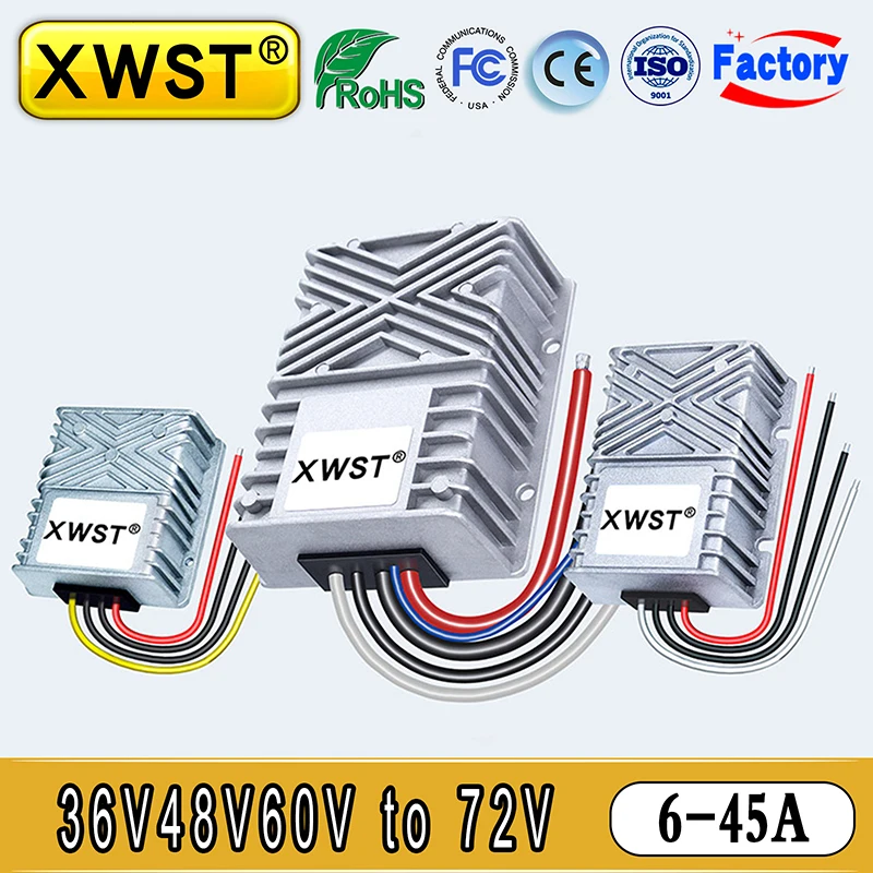 Waterproof IP67 Boost Power Supply 36V 48V 60V to 72V DC DC Converter 6-45A Voltage Regulator 72V Output CE RoHs