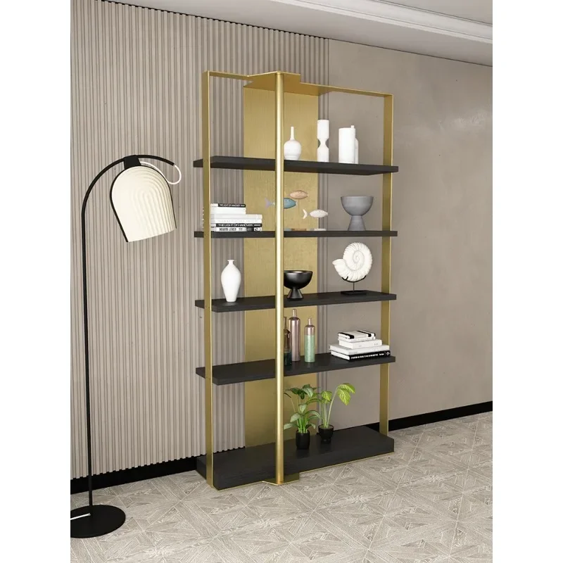 #Home Italian Stainless Steel Bookshelf Living Room Bogu Shelf Designer Light Luxury Display Cabinet Creative Office Floor Shelf