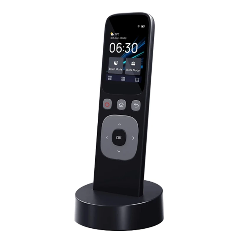 Controle Central Sem Fio Touch Screen, Eletrodoméstico WiFi, Plástico Preto, USB Recarregável, Portátil, 1 Pc
