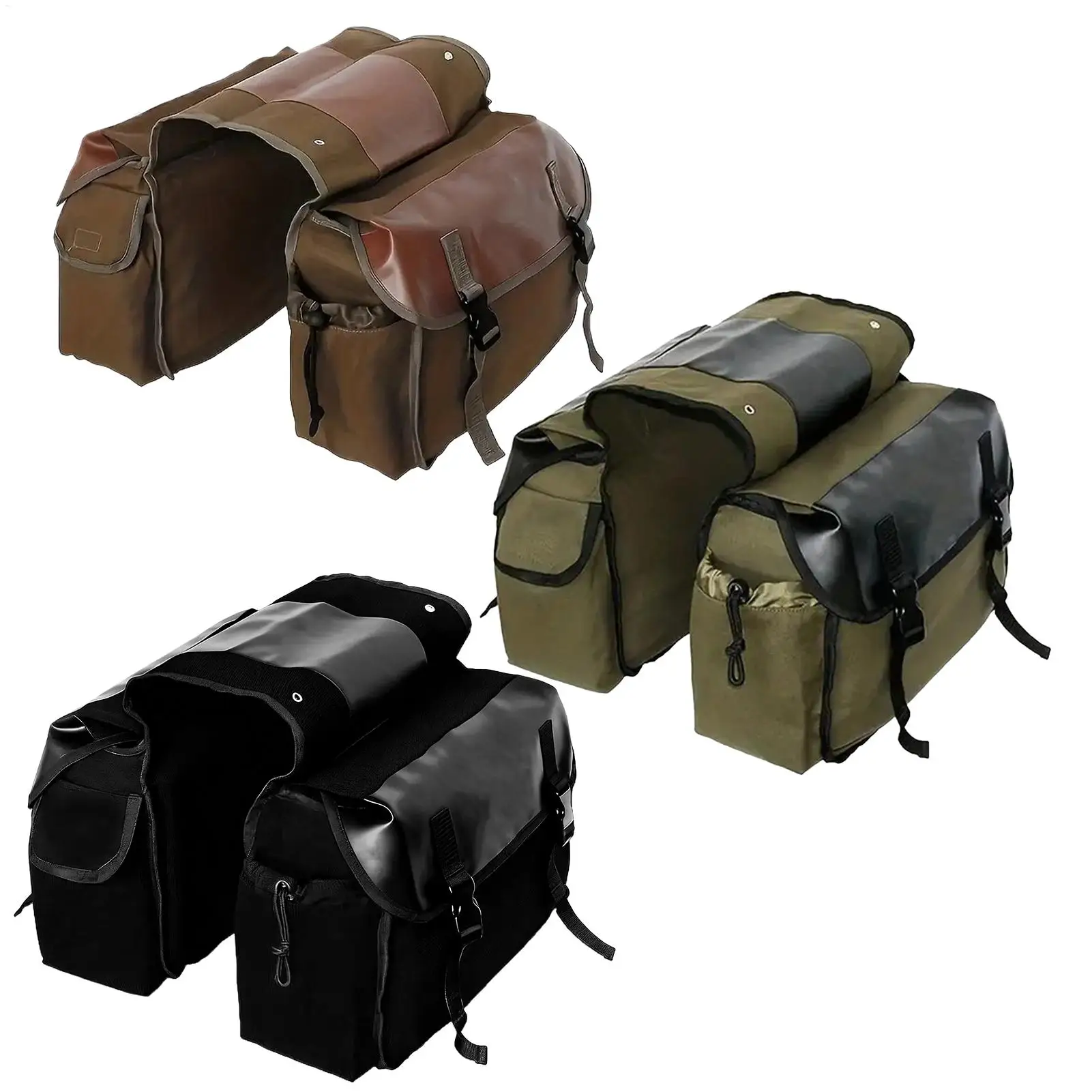 

Bike Saddle Bag Waterproof Canvas Organizer Bike Tool Bag For Motorbike Bicycle Scooter Biking Touring Commuting Travel Road