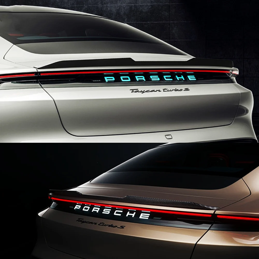 For Porsche Taycan J1 Coupe 2019-2022 Real Carbon Fibe Rear Trunk Lid Lip Spoiler Wings Car Exterior Tuning Accessories Part