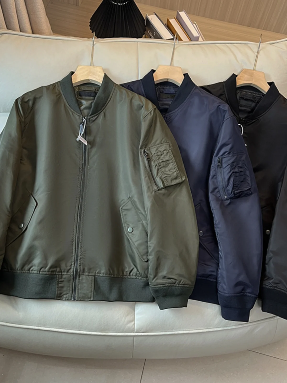 Unisex Spring Autumn Air Force Style Jacket Waterproof Pilot Coat Casual Military Vest Couple Outerwear Long Sleeve Baseball ...