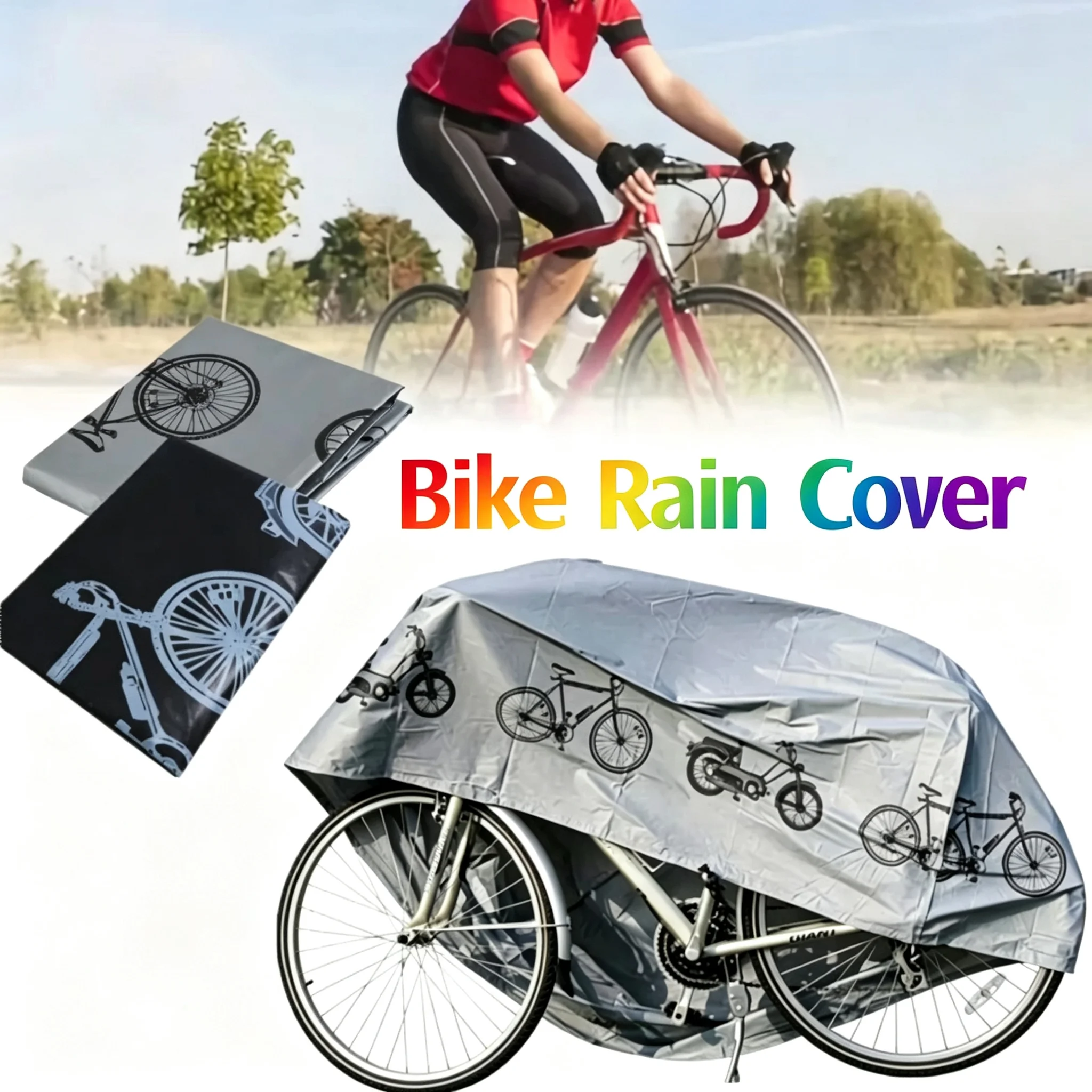 Printed Bicycle  Cover Waterproof Dustproof Scratch Resistant Sun Shade UV Protector For Mountain E‑Bike Outdoor Storage Guard