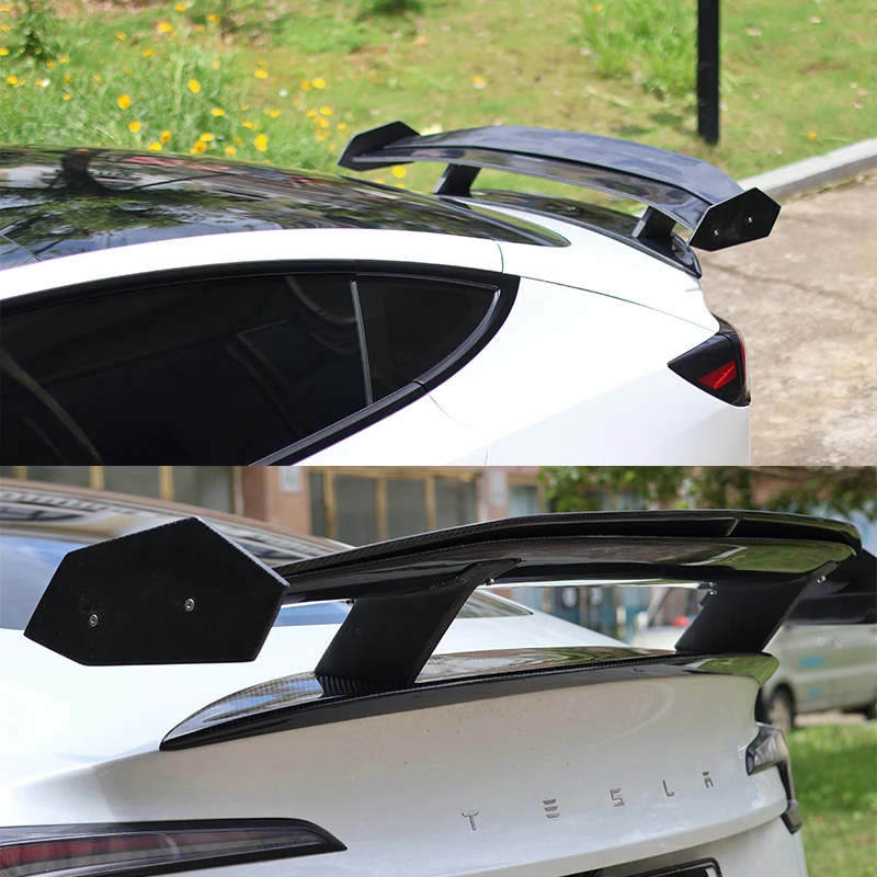 For 2024 Tesla Model 3 Highland Carbon fiber  GT Double Decker Rear trunk Spoiler Wing  Body Kit CarTailgate car Accessories