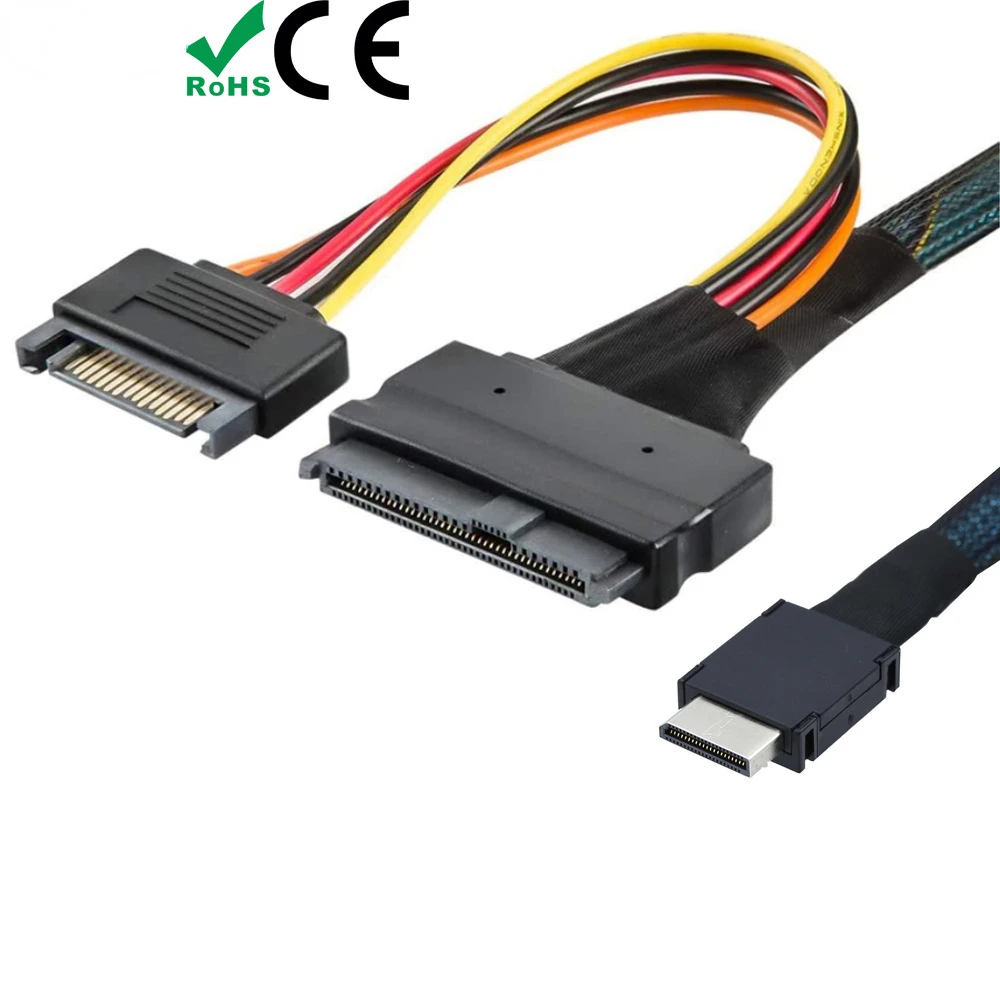 

PCIE Oculink SFF 8611 4I To U.2 SAS SFF 8639+15P SATA Server Line