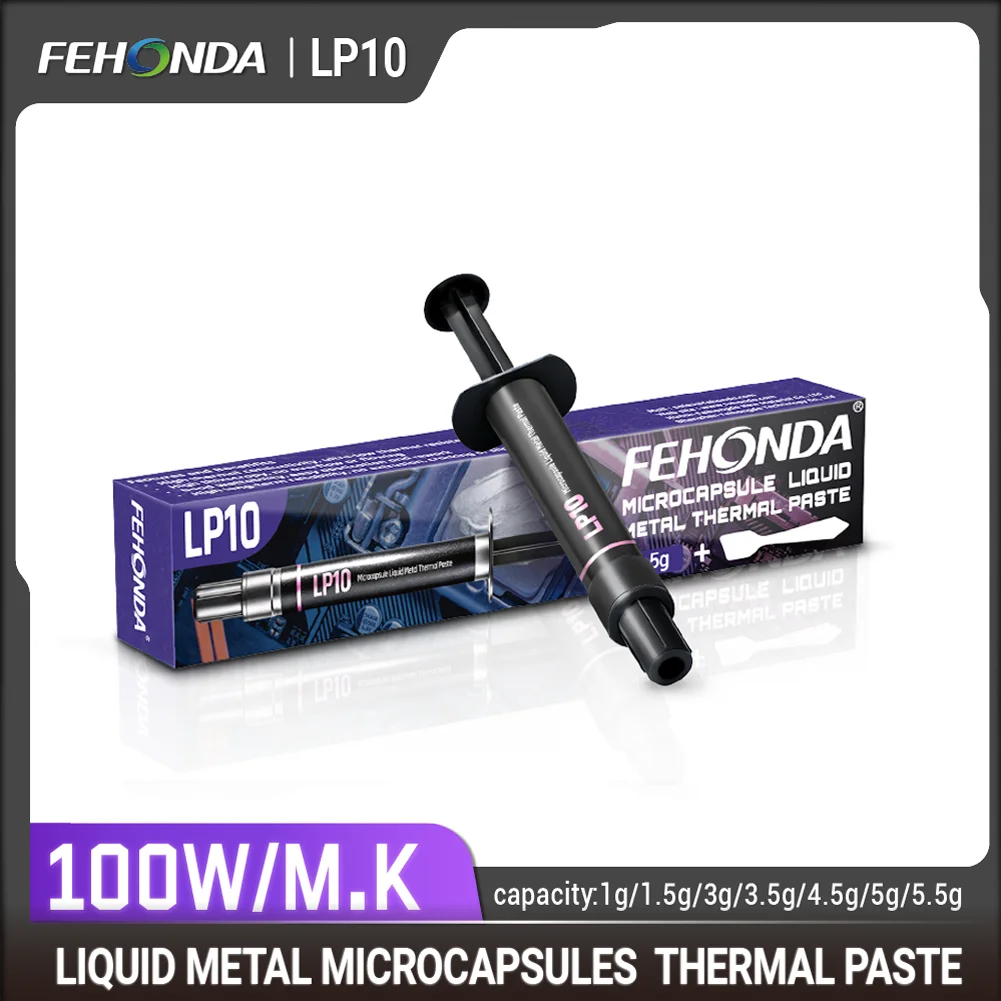FEHONDA 100W/m.K LP10 Liquid Metal Microcapsules Thermal Grease High Thermal Conductivity Thermal Paste for GPU CPU PS5 PS4 PC