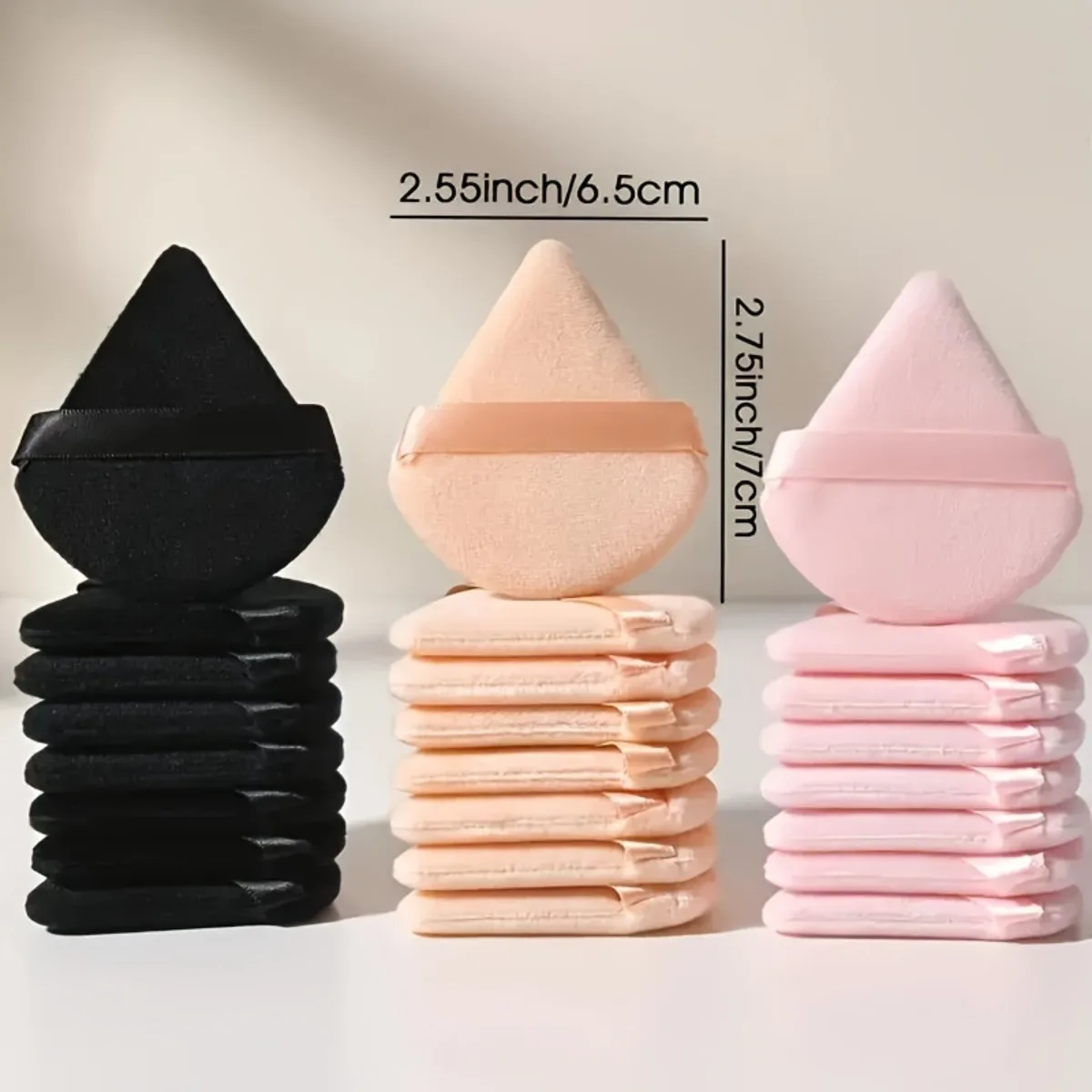 10 makeup puffs and sponges, triangular makeup puffs, reusable, suitable for foundation, face, loose powder and other makeup too