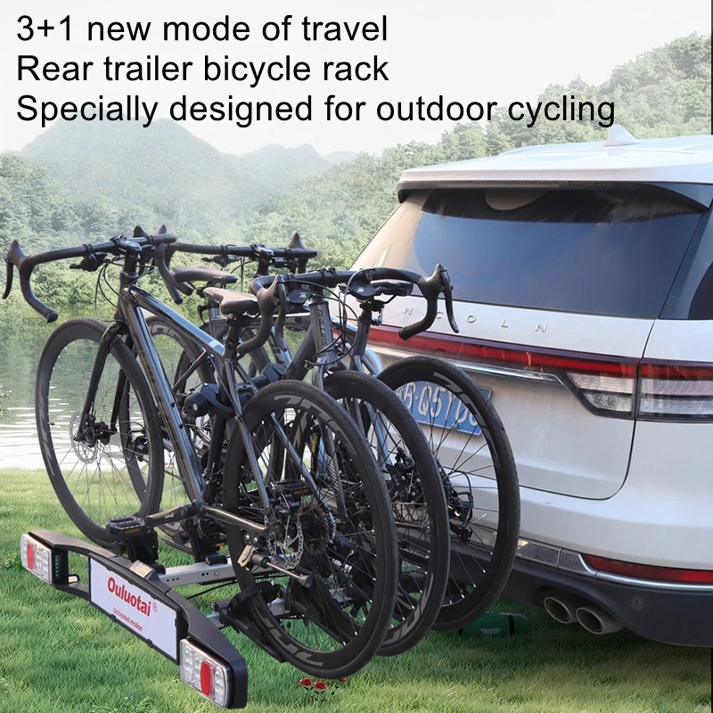 

Foldable three car mounted single frame RV trailer mounted bicycle frame mountain road bike modification equipment