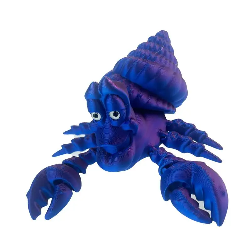 Hermit Crab Figurine Simulated Sea Animal Beach Animal Figure Desktop Ornament Hermit Crab Decorations Crab Model 3D Printed