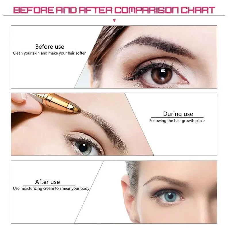 Smart Electric Eyebrow Trimmer Pen Implement Man Woman Clean Ladies' Shaver Automatic Razor Epilator Beauty Hair Removal Trimmer