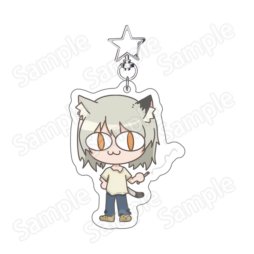 Anime Chainsmoker Cat Yani Neko Manga Neu 6cm Acryl-Standee Schlüsselanhänger Lustiger Katzenmädchen-Charakter Desktop-Ornament Sammlerstück – Detail 6