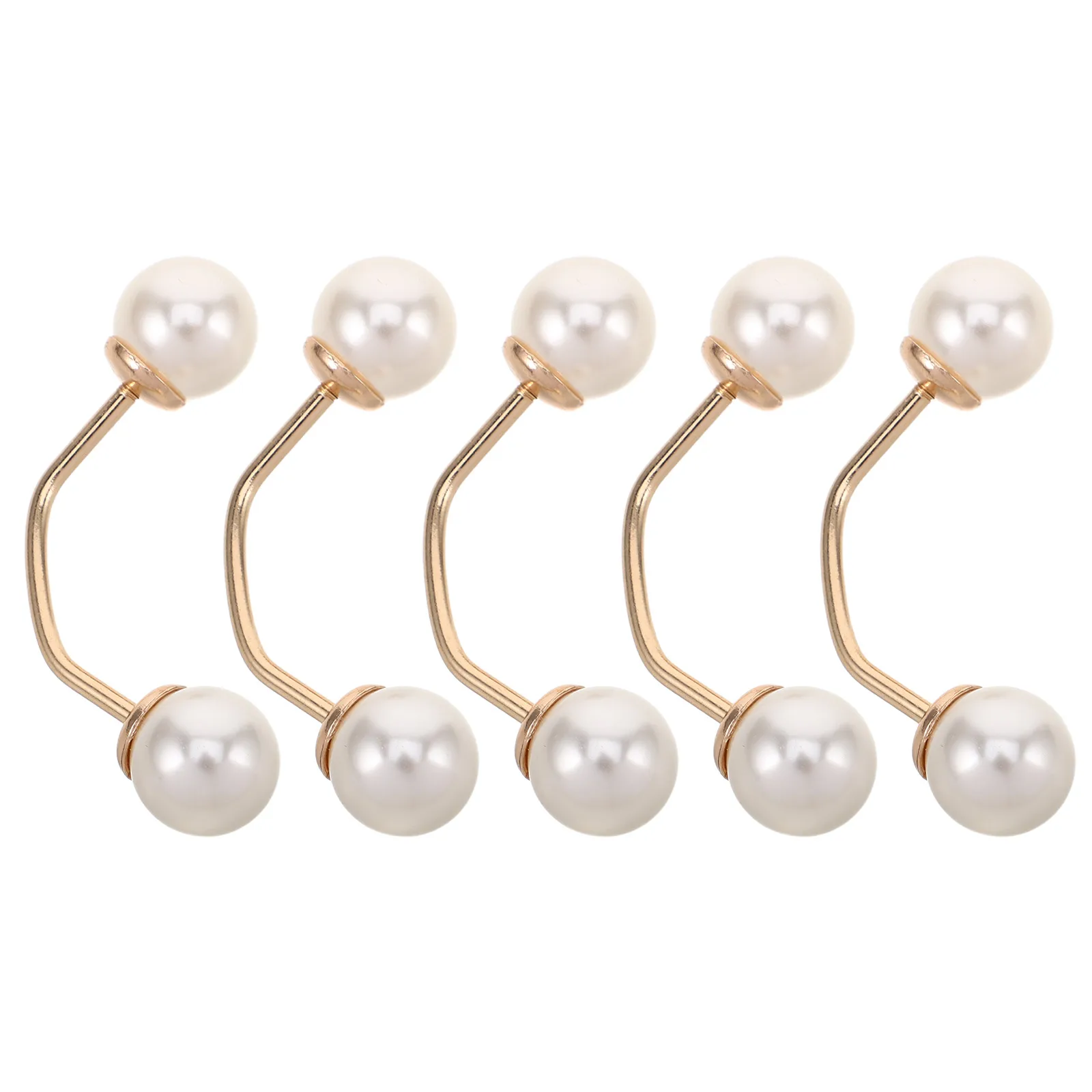 

5 Pcs Anti Light Buttons Metal Artificial Pearls Brooch Women Shawl Pin Durable Hidden Clasp Safety Decoration