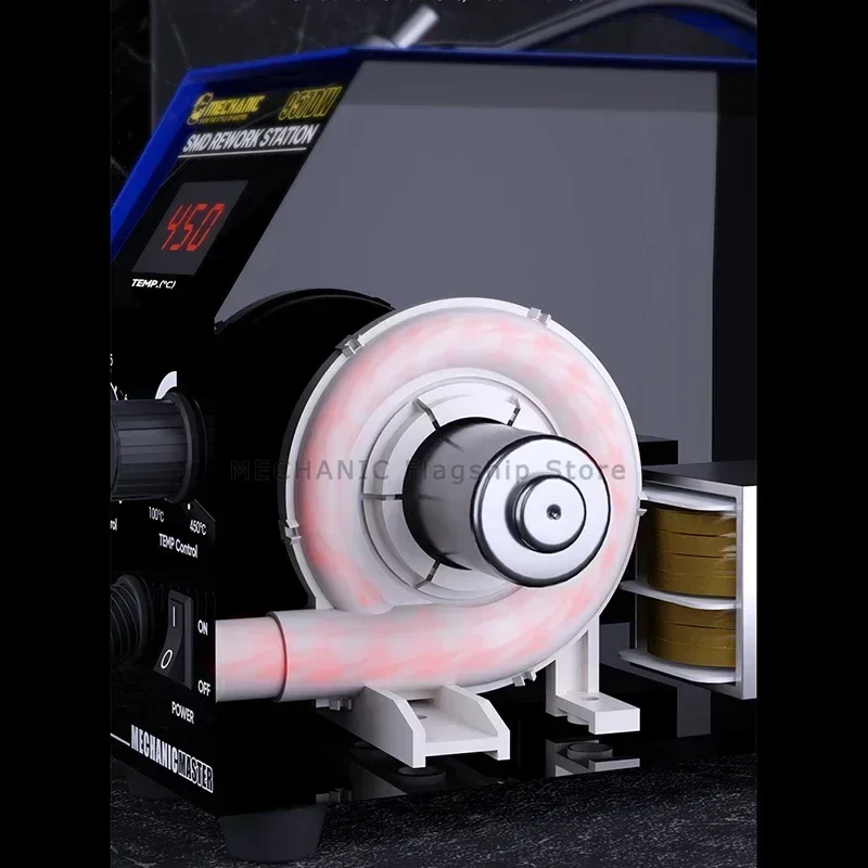 Паяльная станция MECHANIC 957DW Станция для распайки Двухвировая паяльная станция горячего воздуха Быстрый нагрев для основной платы Оловянный припой