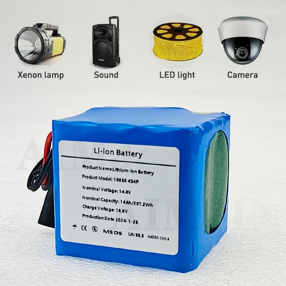 

4S4P 14.8V/16.8V 14Ah 18650 lithium battery pack,for night fishing lights,heaters,mining lights,Drones,electric toys