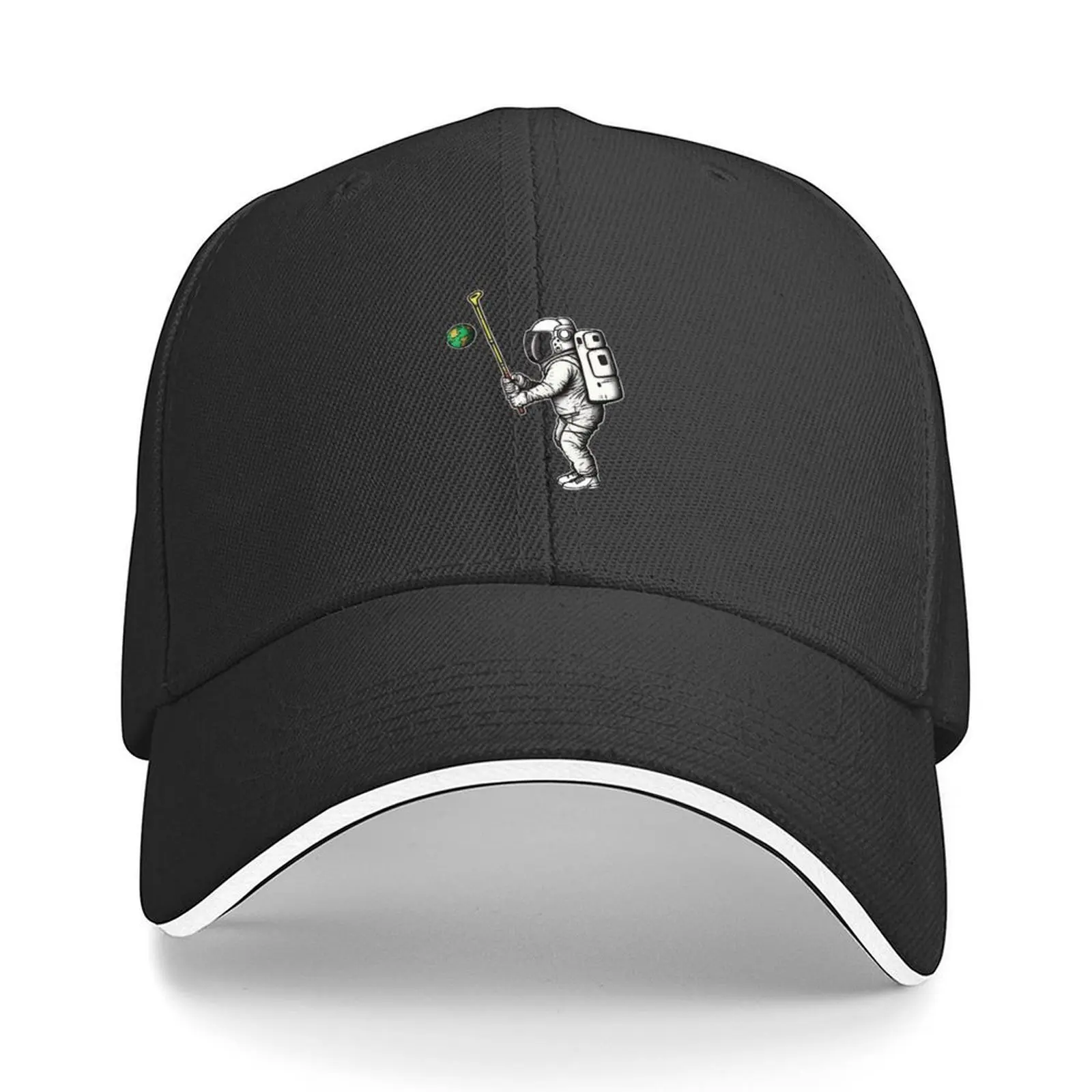 

funny golf player, astronaut play golf, funny gift for golf player Baseball Cap Designer Hat fishing caps man Man Women's