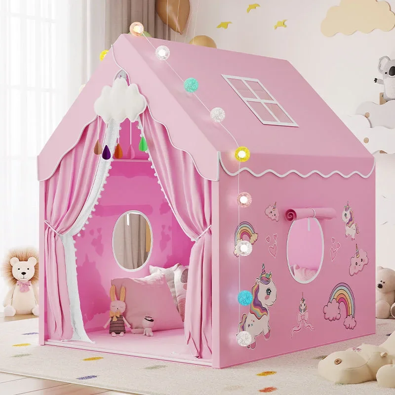 لعبة خيام أطفال قابلة للطي لعبة منزلية للبنين والبنات ديكور غرفة قلعة الأميرة في الهواء الطلق داخلي محمول خيمة تيبي ألعاب Gfts #4