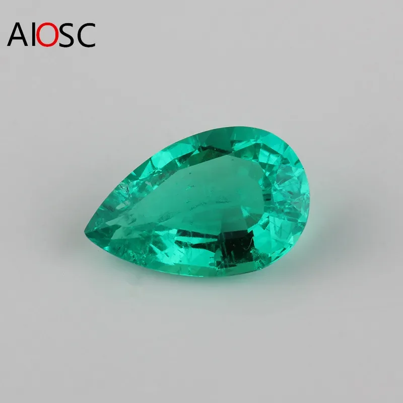 

AIOSC Hydrothermal Laboratory-grown Colombian Emerald Pear-shaped Jewelry Ring Loose Stone Gemstones Crafts For Women's Jewelry