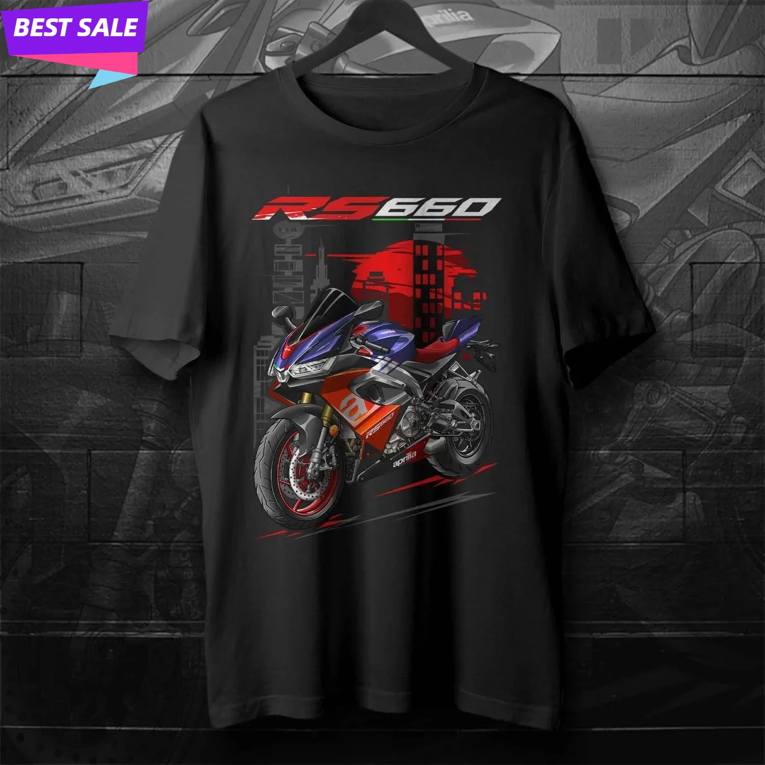 

2020-2024 Models Italian RS660 Motorcycle Motorcycle T-Shirt 100% Cotton Short Sleeve Casual Mens T-shirt Rider Streetwear
