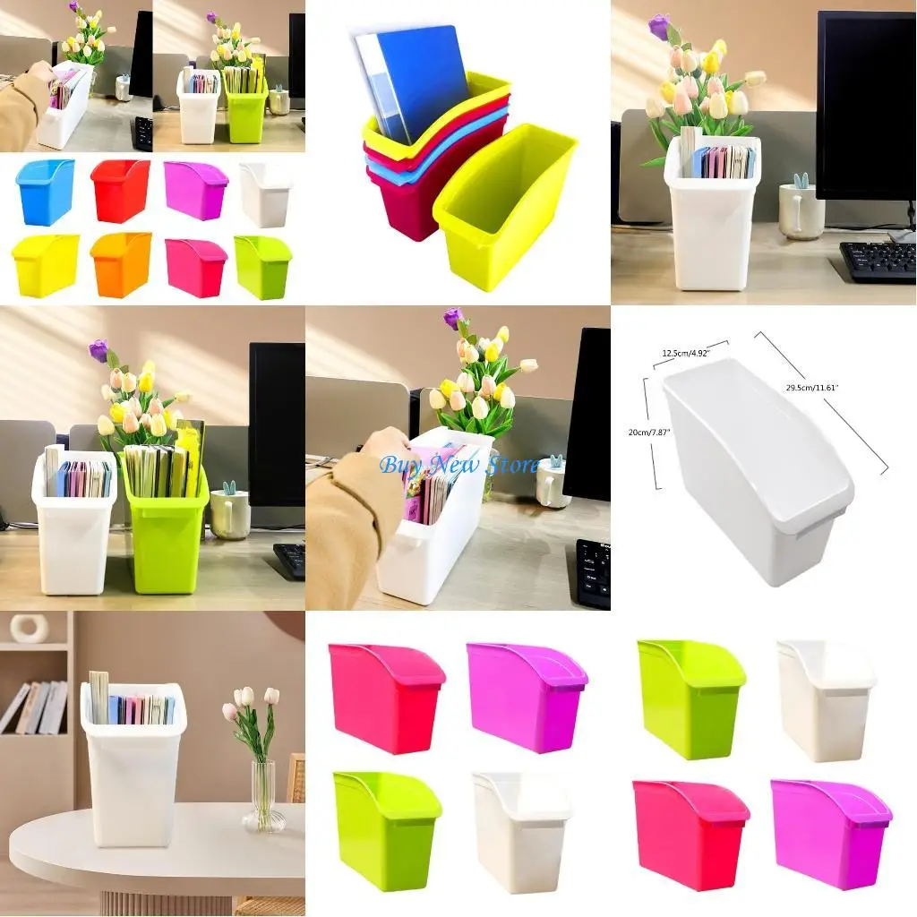 

20CE 4Pcs Vertical Magazine File Holder Folder Organizers Box Inclined Book Holder Space Saving File Folder Organizers Holder