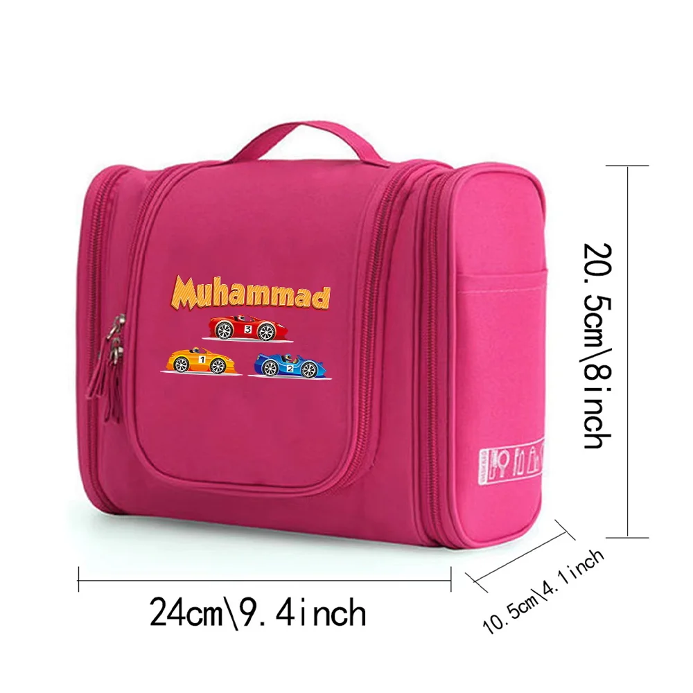 Personalized Customized Name Makeup Bag Portable Toiletry Storage Groceries Organizer Foldable Women's Zipper Cosmetic Bags