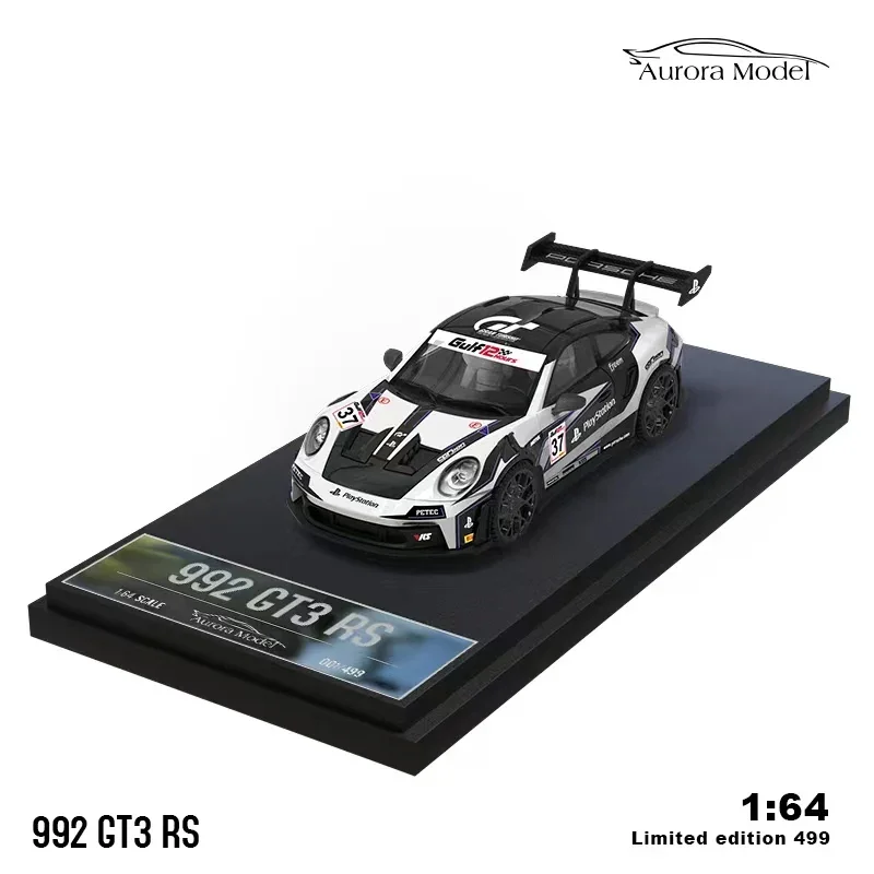 오로라 모델 자동차 RWB992 GT3 RS 합금 다이캐스트 스포츠카 컬렉션 디스플레이, 1:64