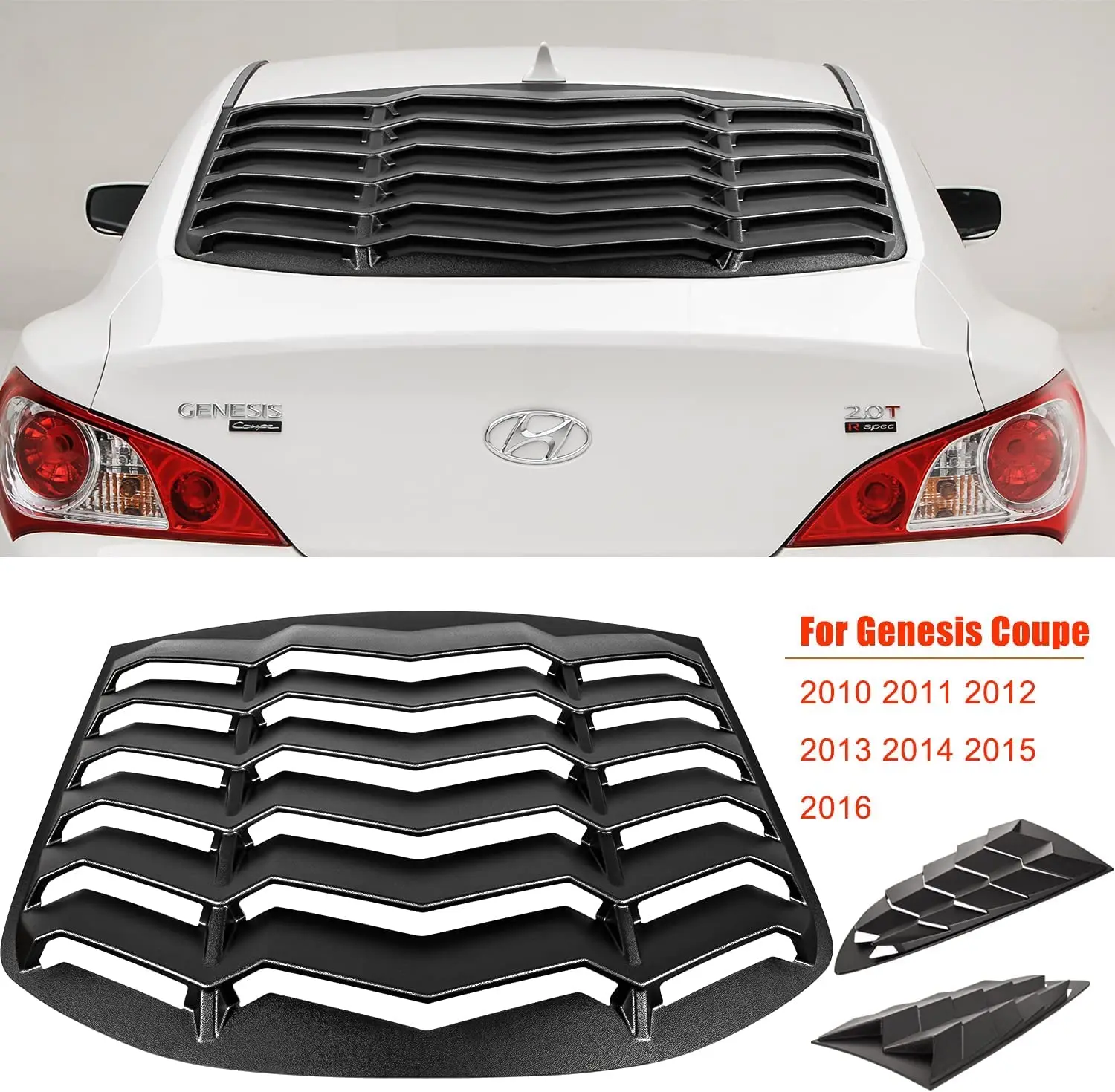 TENG MILE 3 pz/set feritoie per finestrini posteriori e laterali per Hyundai Genesis Coupe 2010-2016 copertura parasole per parabrezza in ABS stile