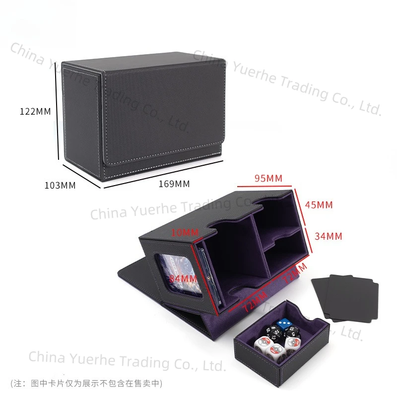 

Коробка для карт из искусственной кожи с новым окном 160 + ящик для хранения карт