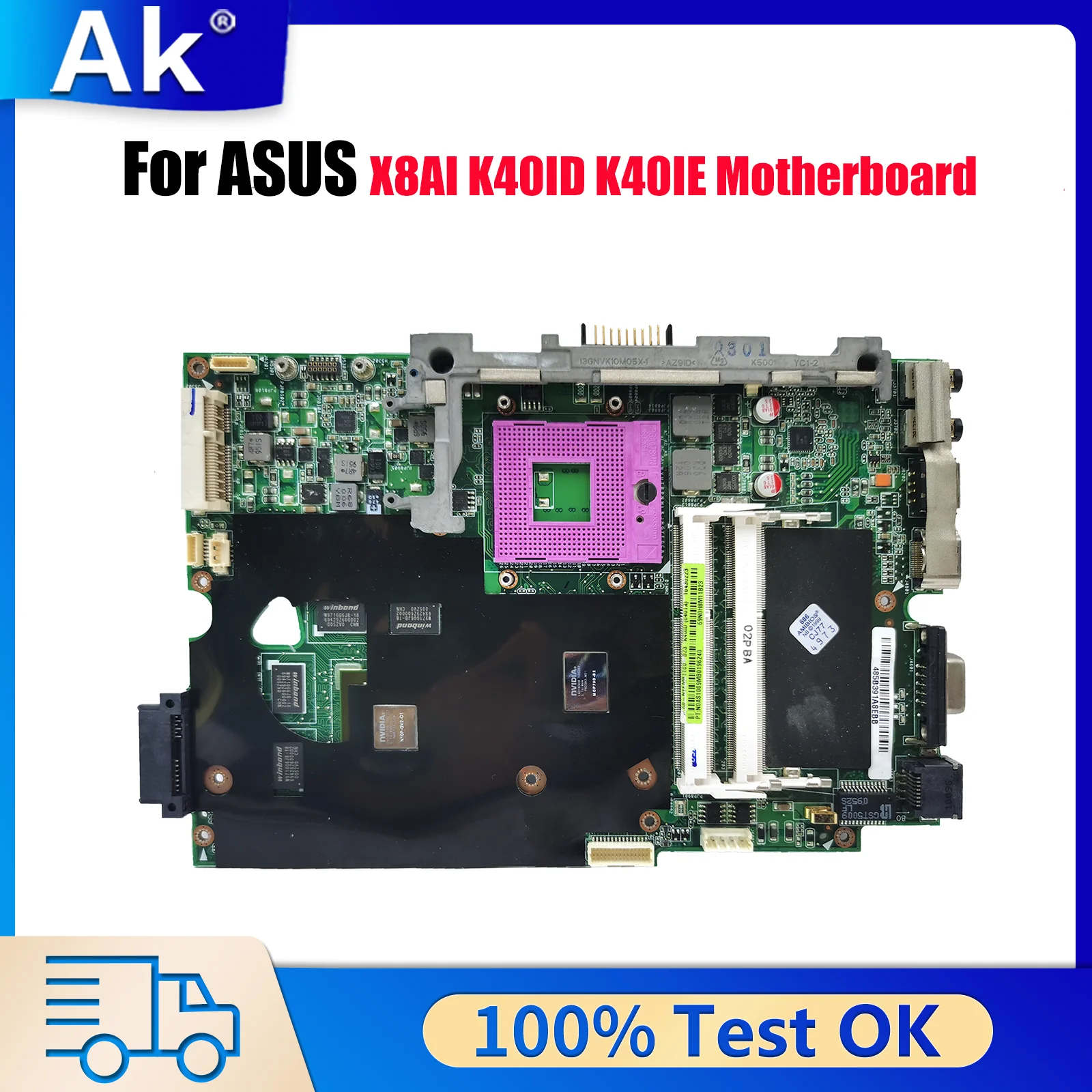 

Материнская плата для ноутбука K40ID для ASUS K40ID X8AI K40IJ K40IN K40IE K40I, материнская плата для ноутбука, 100% тестирование, ОК, быстрая доставка, высокое качество