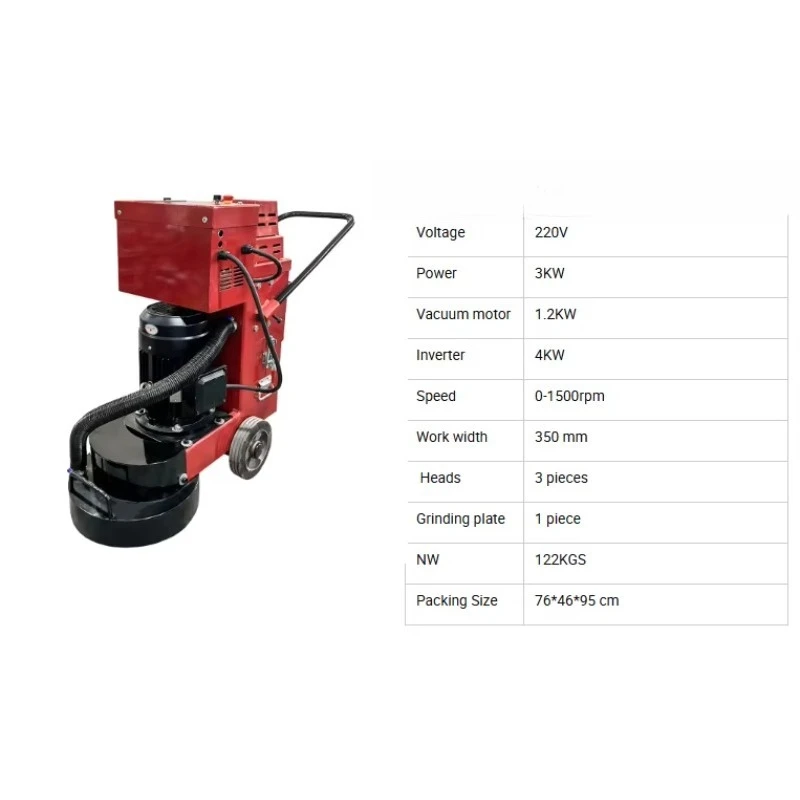 High Efficiency Manual Small Epoxy Floor Polisher Concrete Floor Grinding Machine with Dust Free Grinder Vacuum for Construction