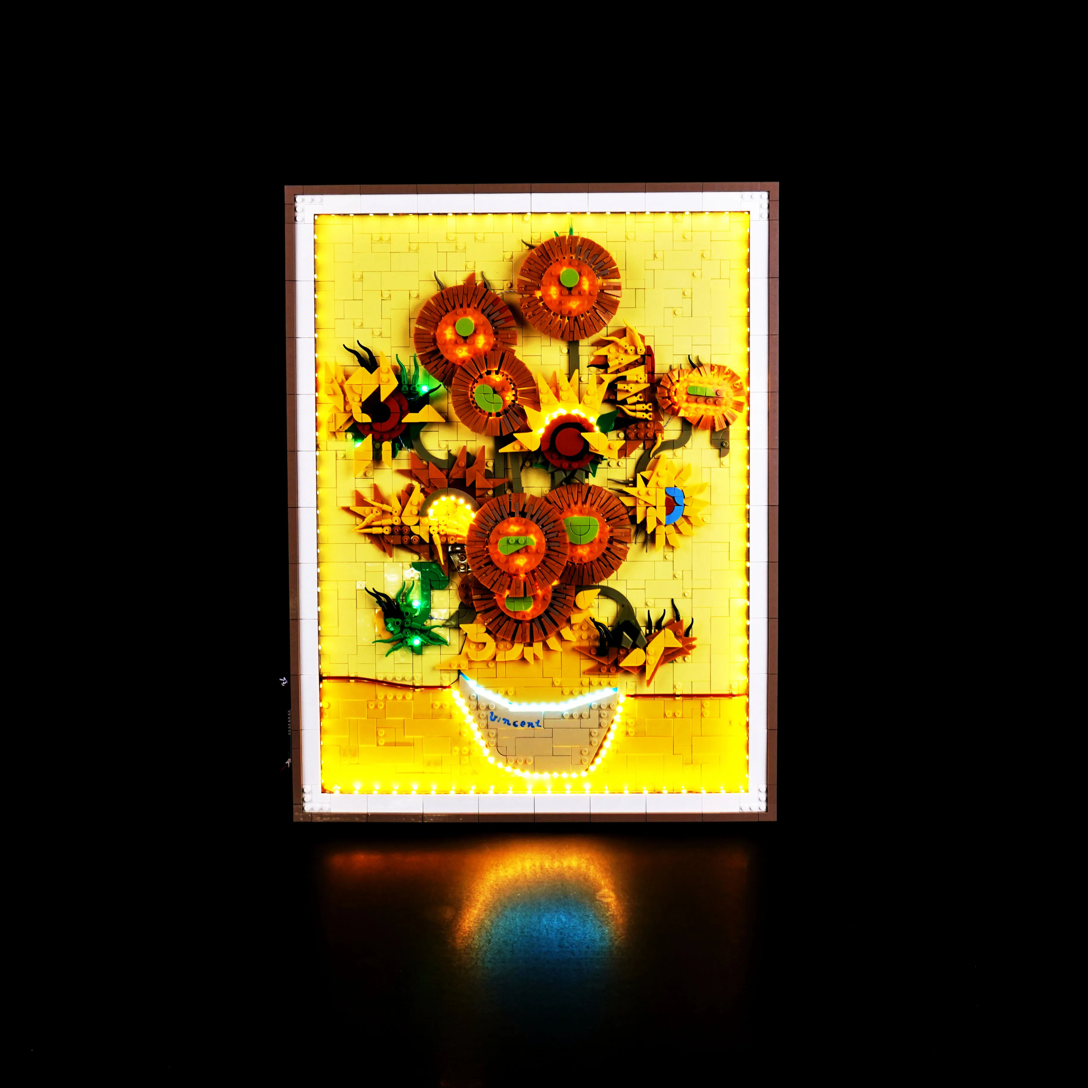 

31215 Van Gogh Sunflower Building Block Painting Building Blocks Exclusive DIY Lighting Accessories LW6051 Light Group