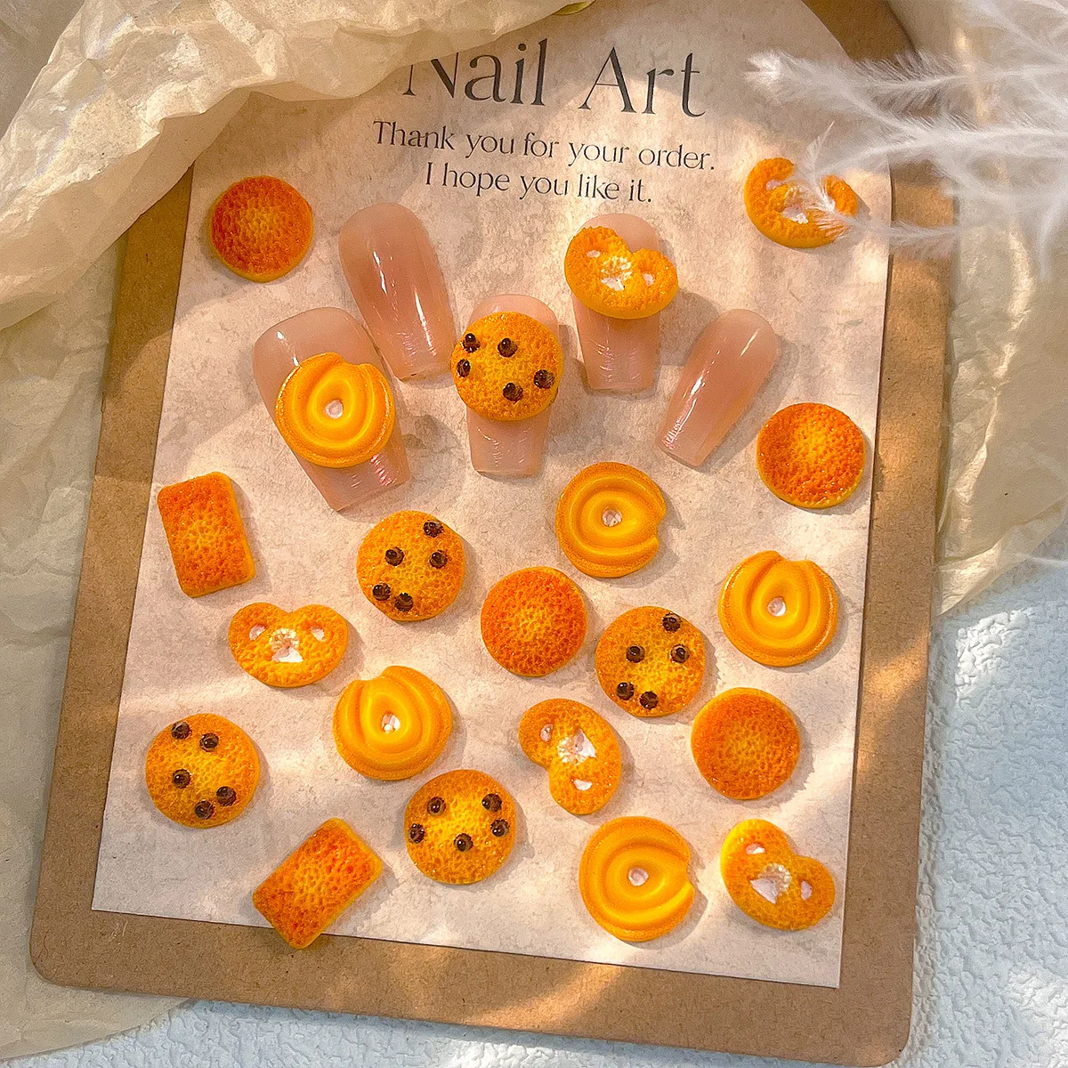 Simulation Cookie Chocolate Biscuit Resin Miniature Food Charm DIY Craft Supplies for Hairpin Press on Nails Slime Journal Decor