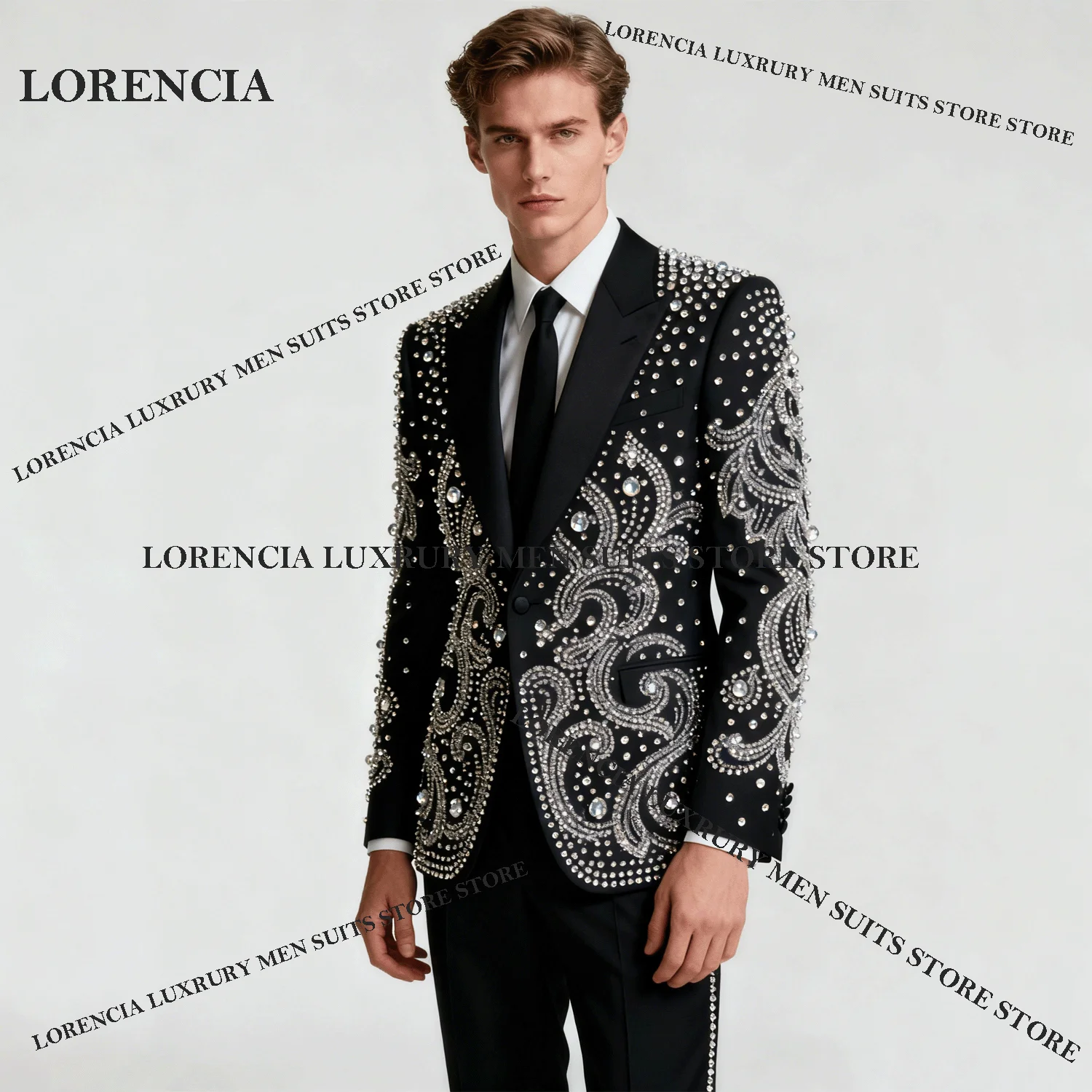 

Изысканные мужские костюмы с ромбовидным дизайном, модные свадебные смокинги по индивидуальному заказу, блестящие тонкие Ropa hombre, комплекты из 2 предметов, мужские пиджаки для жениха