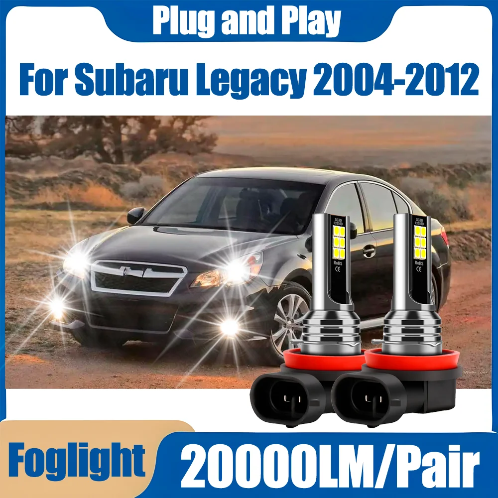 

2 шт. H11 H8 H9 20000LM противотуманные фары 60 Вт Canbus без ошибок светодиодные противотуманные фары 12 В 6000 К белые Plug and Play для Subaru Legacy 2004-2012