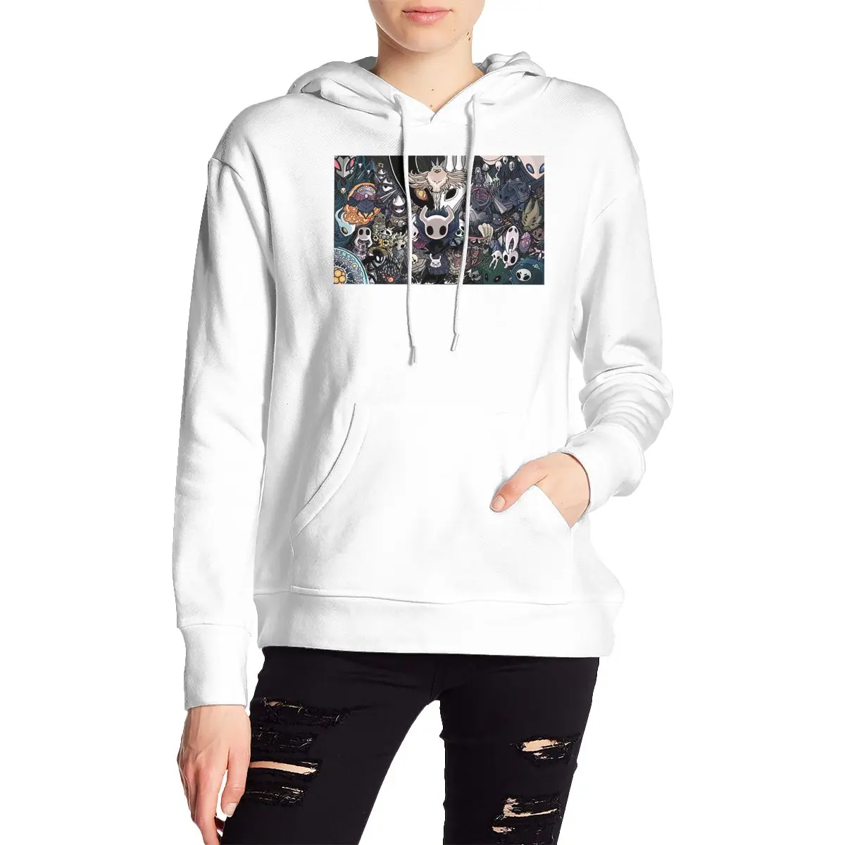 

Толстовка с капюшоном Hollow Knight, пуловер в стиле хип-хоп, осень-зима, мужские и женские толстовки для пар, топы с длинными рукавами