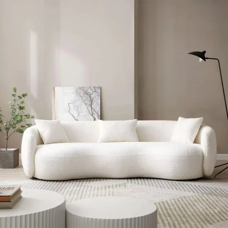 

Modular combination sofa set living room cashmere comfortable fabric wooden sponge material