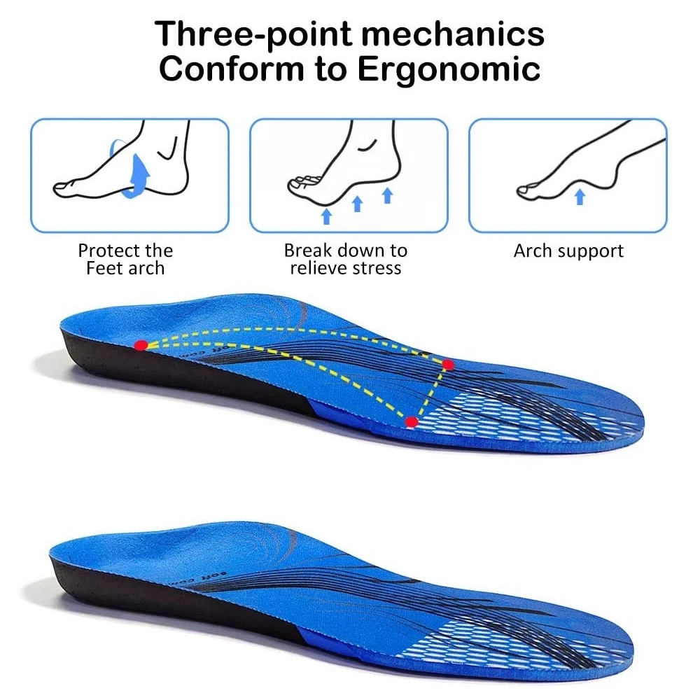 Orthotic Insole Arch Support Insole Insert For Flat Feet PU Shock Absorption Plantar Fasciitis Heel Pain Orthopedic Insoles