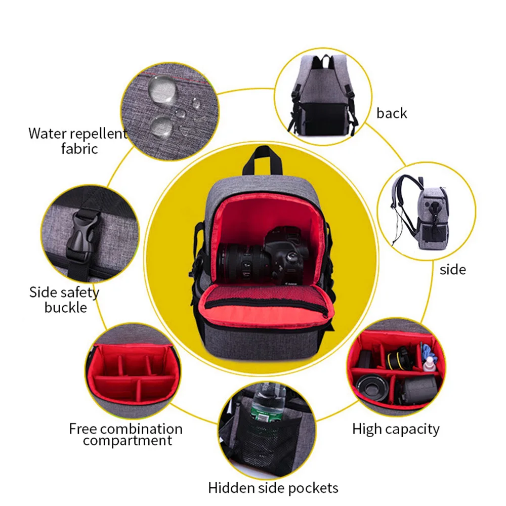 SLR camera bag Upper and lower layers for Canon Nikon Fuji SONY Camera Digital Accessories Shoulder Backpack Lightweight leisure