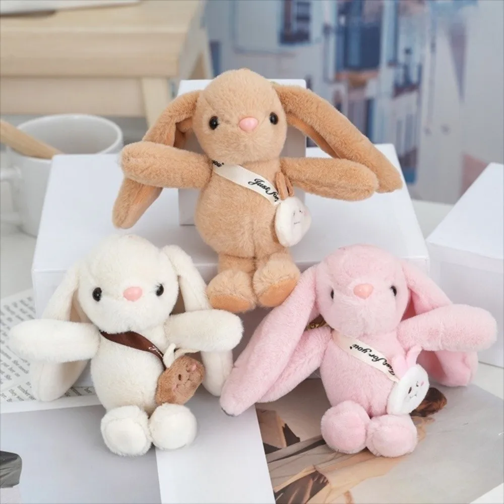Couple Style Long Eared Rabbit Pendant Cute Cartoon Soft Kawaii Style Mini Size Bag Decoration