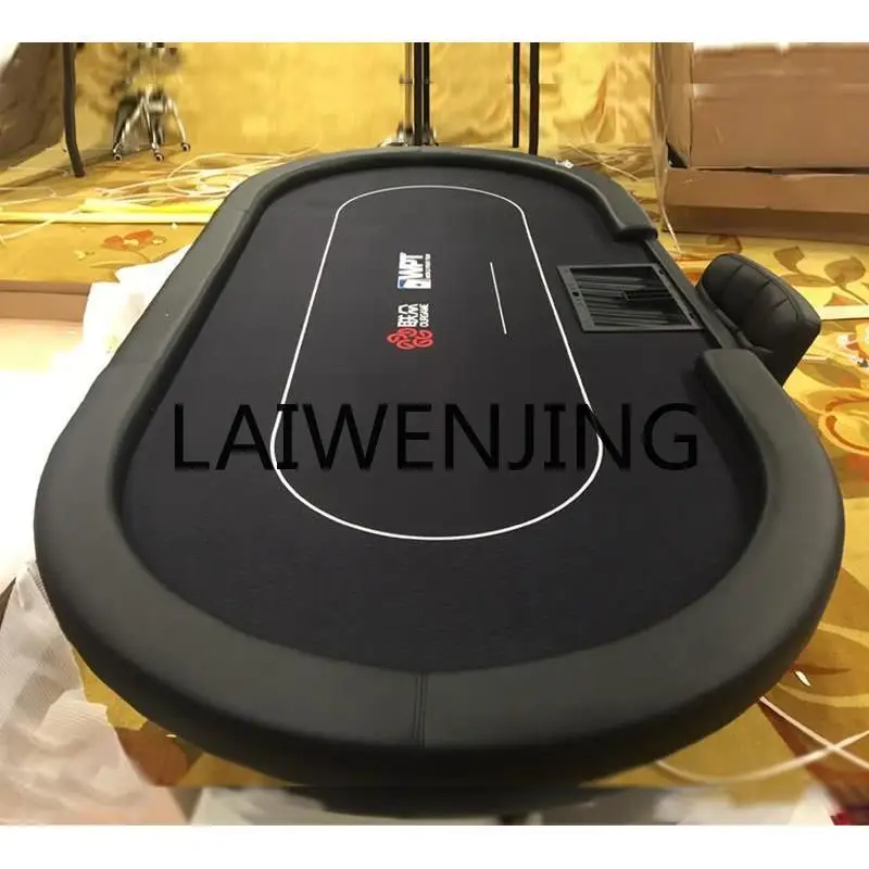 New Oval Texas Poker Table Folding Professional Club Event Table in Stock Customizable Poker