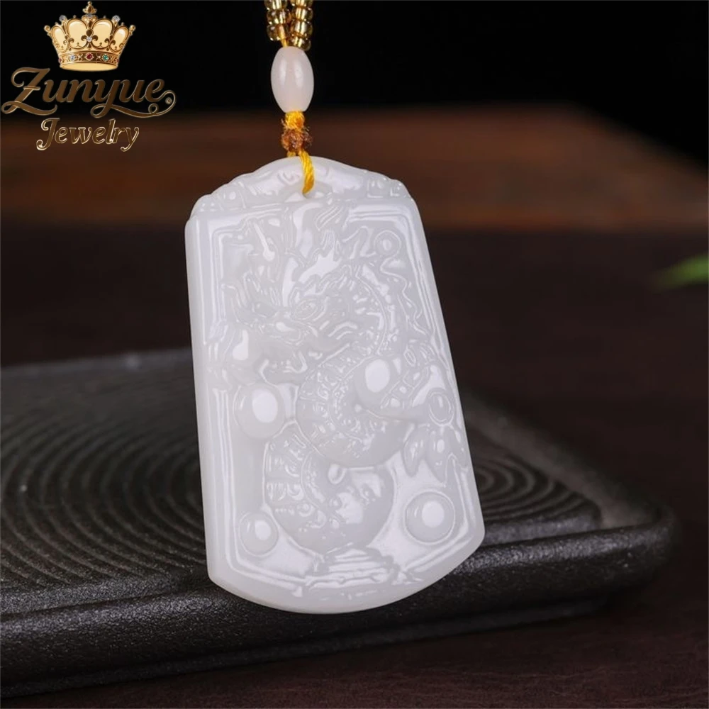 

Natural Hetian Jade Zodiac Dragon Pendant Luxury Quality Jewelry Fashion Jewelry Best Selling Exquisite Charms Popular Elegant