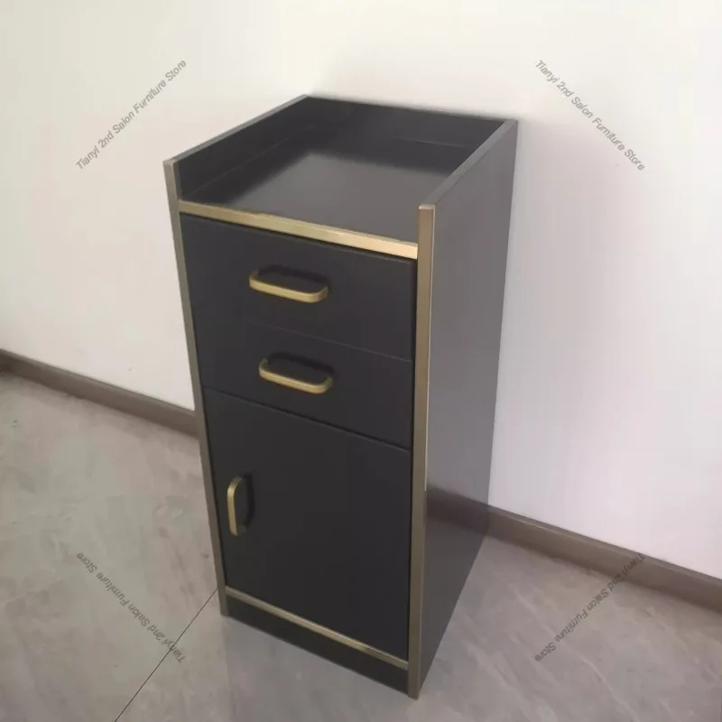 Nordic Barbershop Tool Storage Cabinet Hairdressing Salon-specific Black Hairdressing Cabinet Creative Salon Furniture FYST