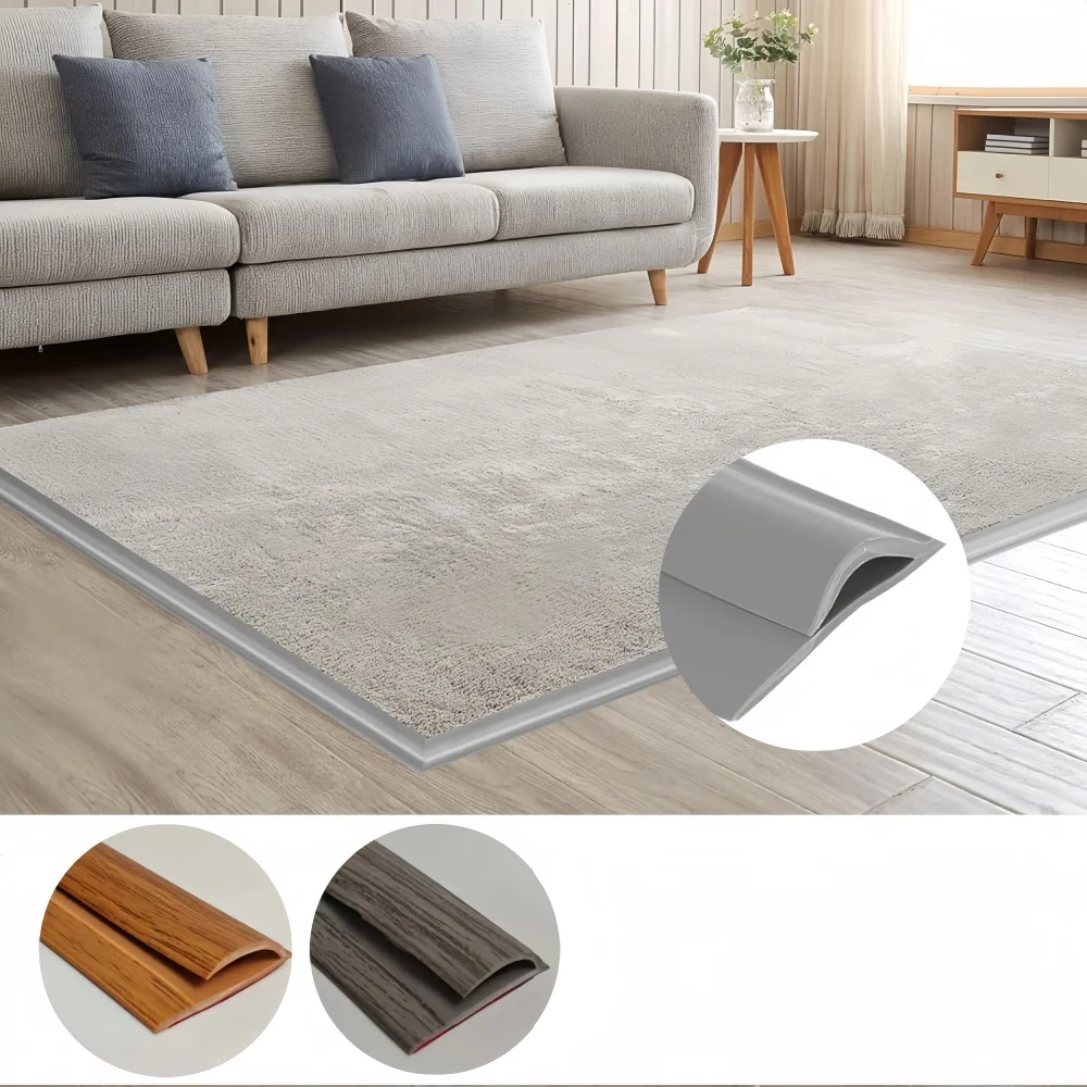

1pc 3metersX3.5cm PVC Carpet Edge Trim Strip Cuttable Flexible Floor Transition Strip Waterproof Rug Edge Self Adhesive Flexible